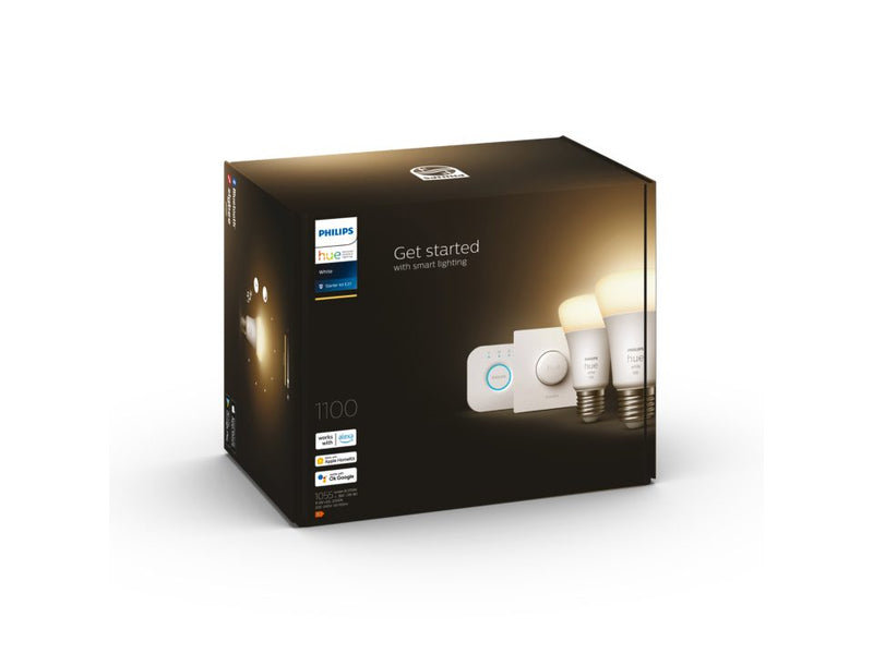 Pack de 2 ampoules E27 Hue White (1 bouton intelligent - 1100LM)