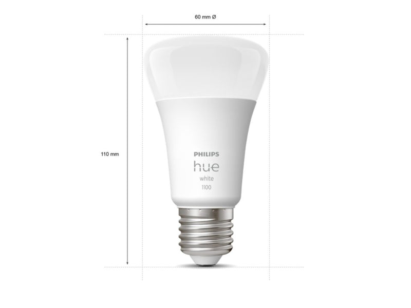 Pack de 2 ampoules E27 Hue White (1 bouton intelligent - 1100LM)