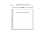 Panneau lumineux carré Aurelle 60X60 cm Blanc