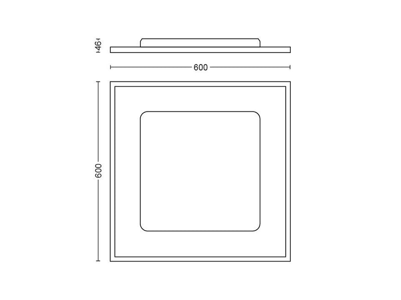 Panneau lumineux carré Aurelle 60X60 cm Blanc