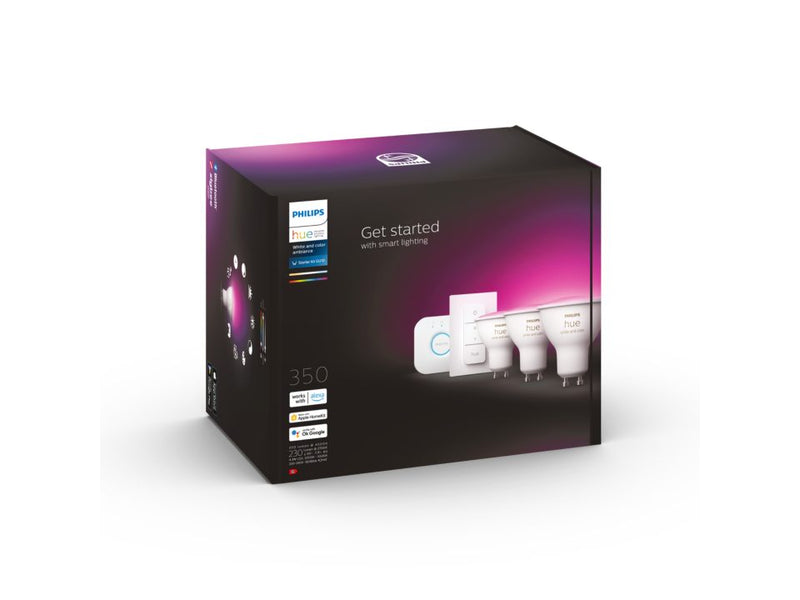 Kit de démarrage GU10 x3 ampoules White and Color ambiance + bouton intelligent