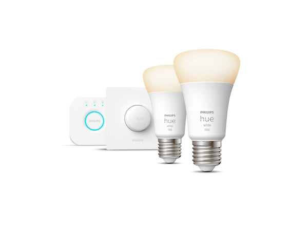 Pack de 2 ampoules E27 Hue White (1 bouton intelligent - 1100LM)