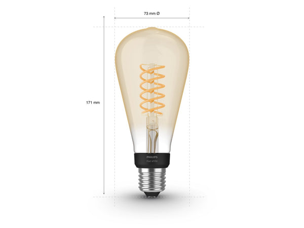 Pack Ampoule de 1 ST72 E 27 Filament Edison - Filament Hue White