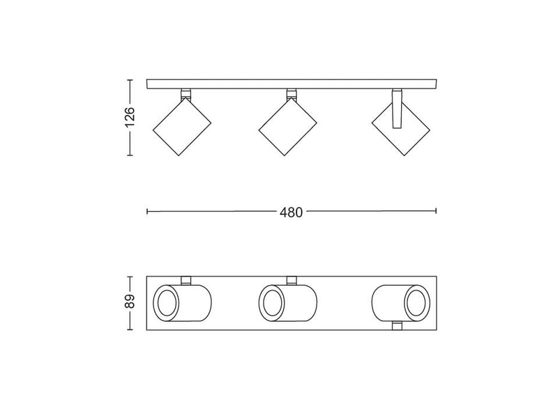 Spot triple Argenta Aluminium