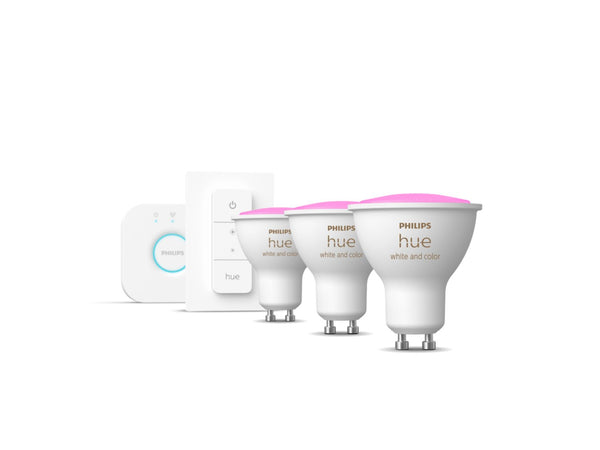 Kit de démarrage GU10 x3 ampoules White and Color ambiance + bouton intelligent